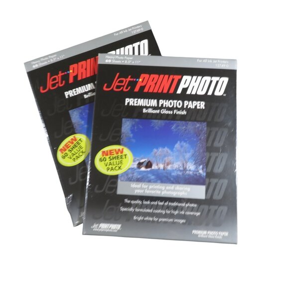 Jet Print Photo Paper Premium Gloss Finish 2-Pack for Inkjet Printer 12749-0 New - Picture 2 of 6